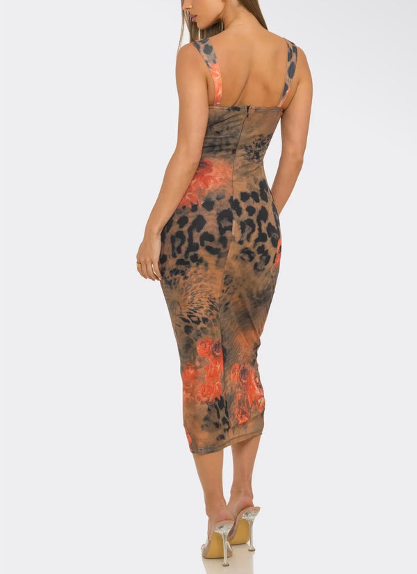 Mae (animal print midi dress)