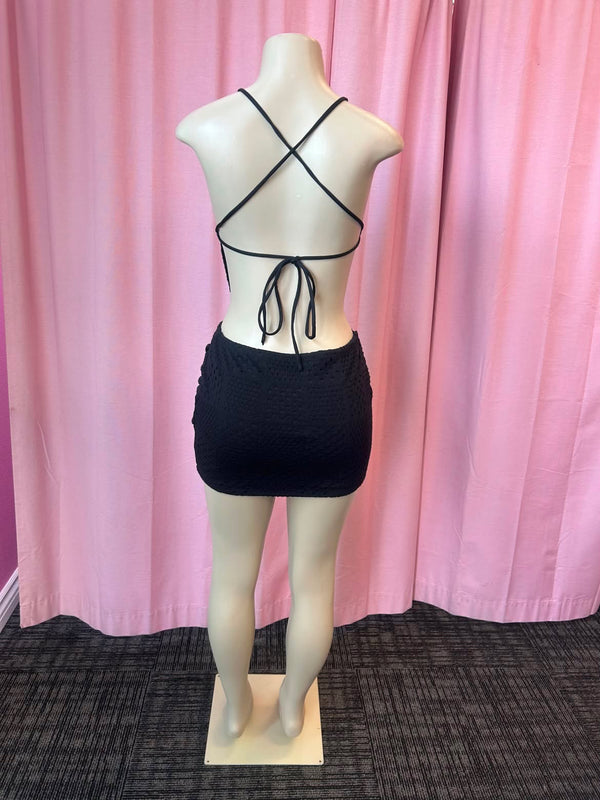 Cleo (mini dress open back)