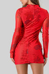 Mika (floral long sleeve mesh mini dress)