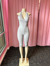 Zoe (snatched jumpsuit halter V-neck capri)