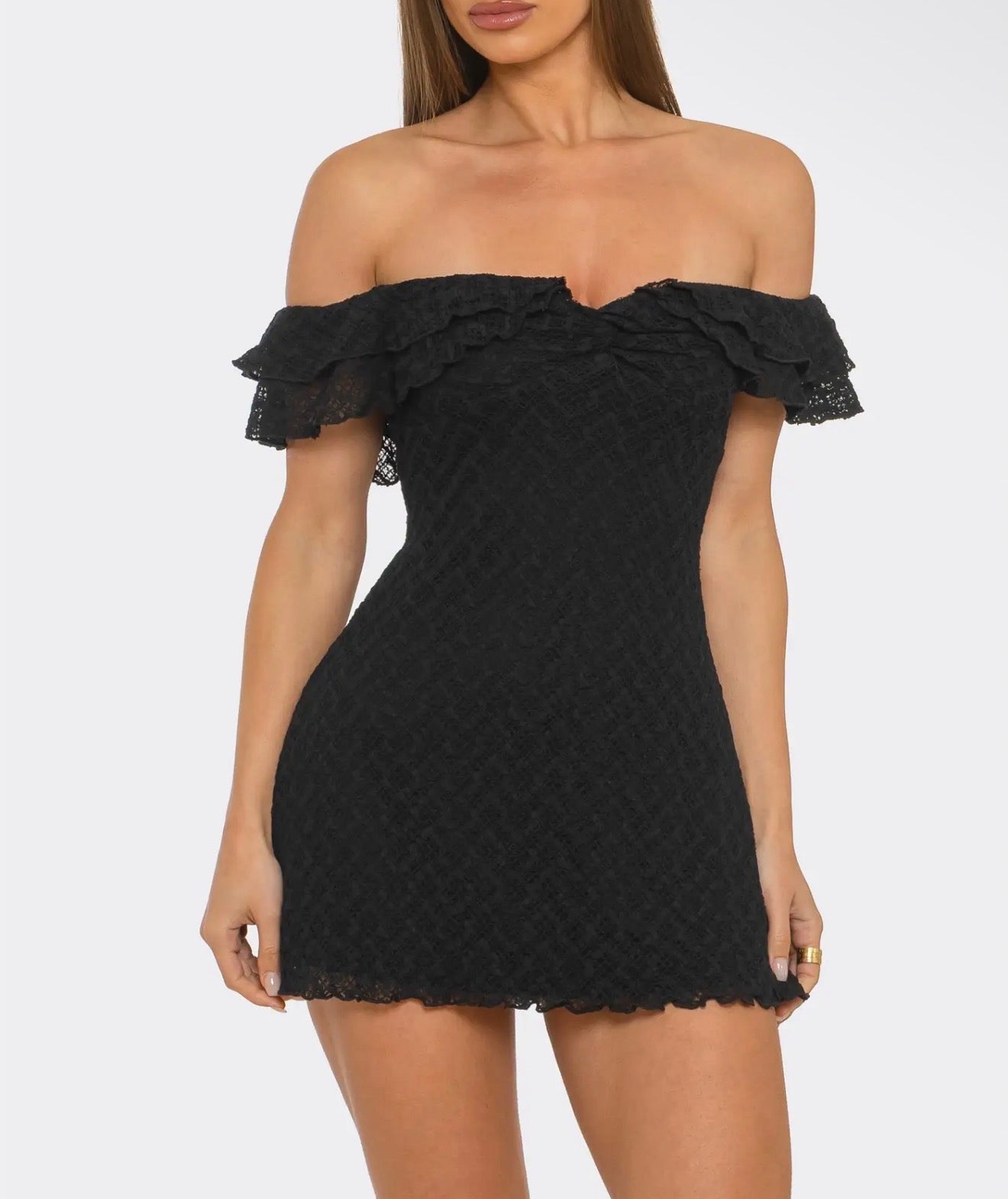 Milly(lace mini dress off shoulder)