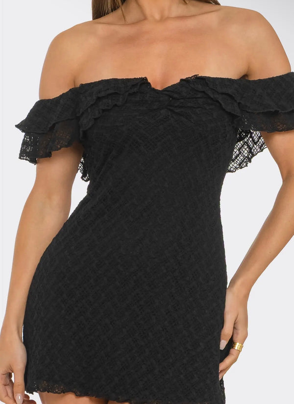 Milly(lace mini dress off shoulder)