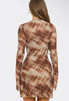 Mimi (long sleeve printed  mini dress)