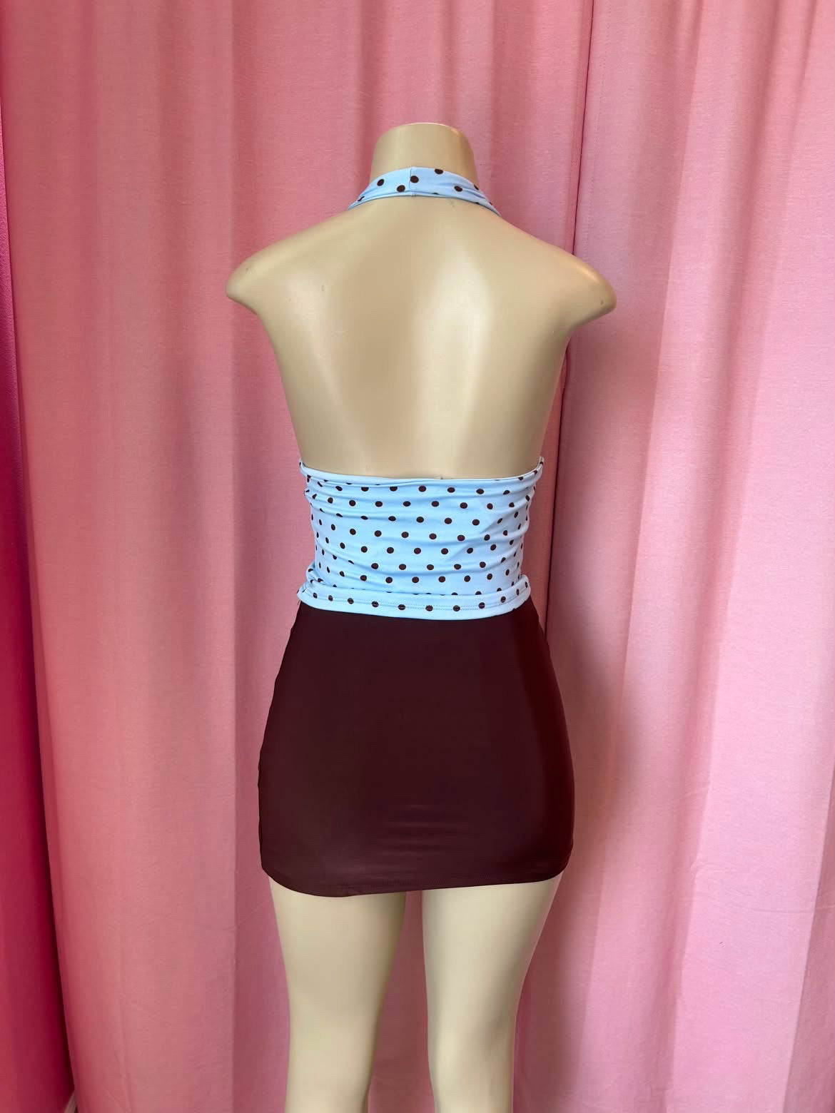 Elle (Polka dot halter top)