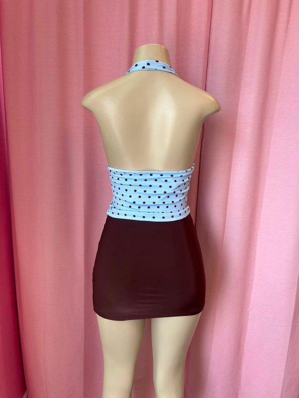 Elle (Polka dot halter top)